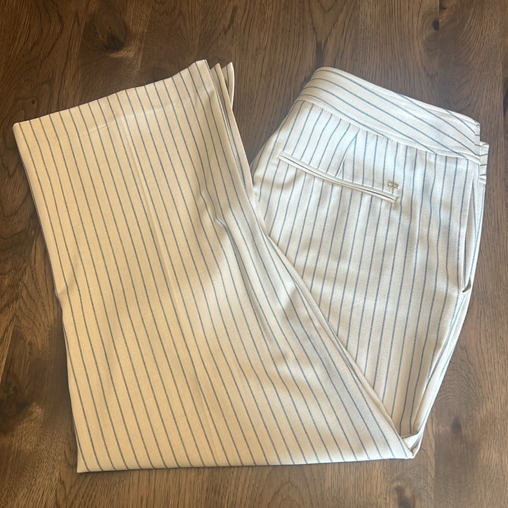 Tommy Hilfiger Striped Wide Leg Cropped Pants 16